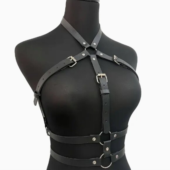 PU Leather Buckle Double Layer Harness Belt - Picture 3 of 5